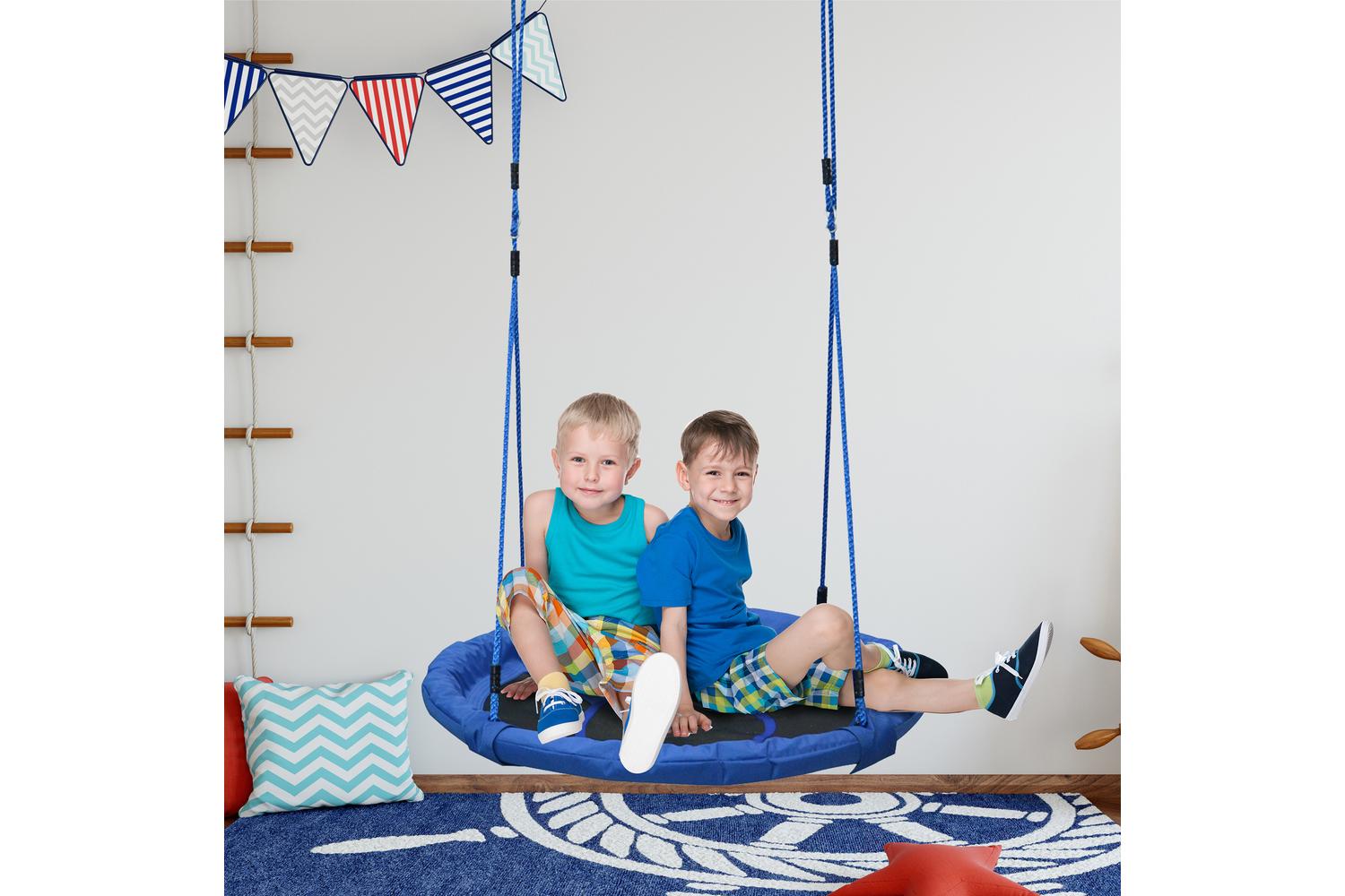 Homcom 344-005 Kids Round Tree Swing | Blue-7