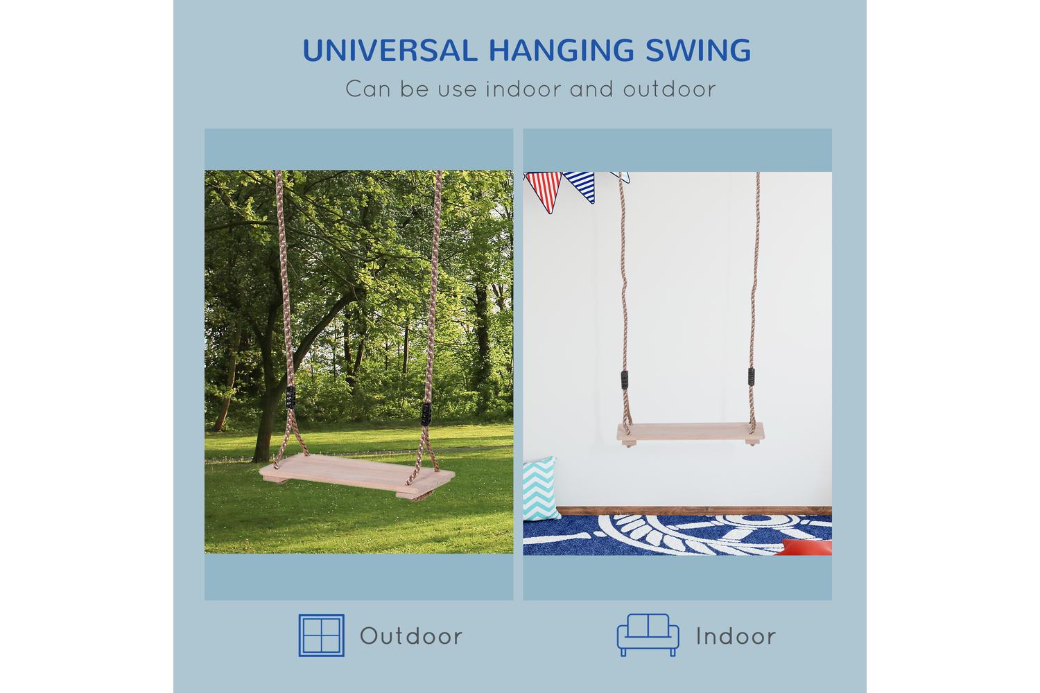Homcom 344-010 Wooden Garden Swing Seat for Adults & Kids | Natural Wood Colour-5
