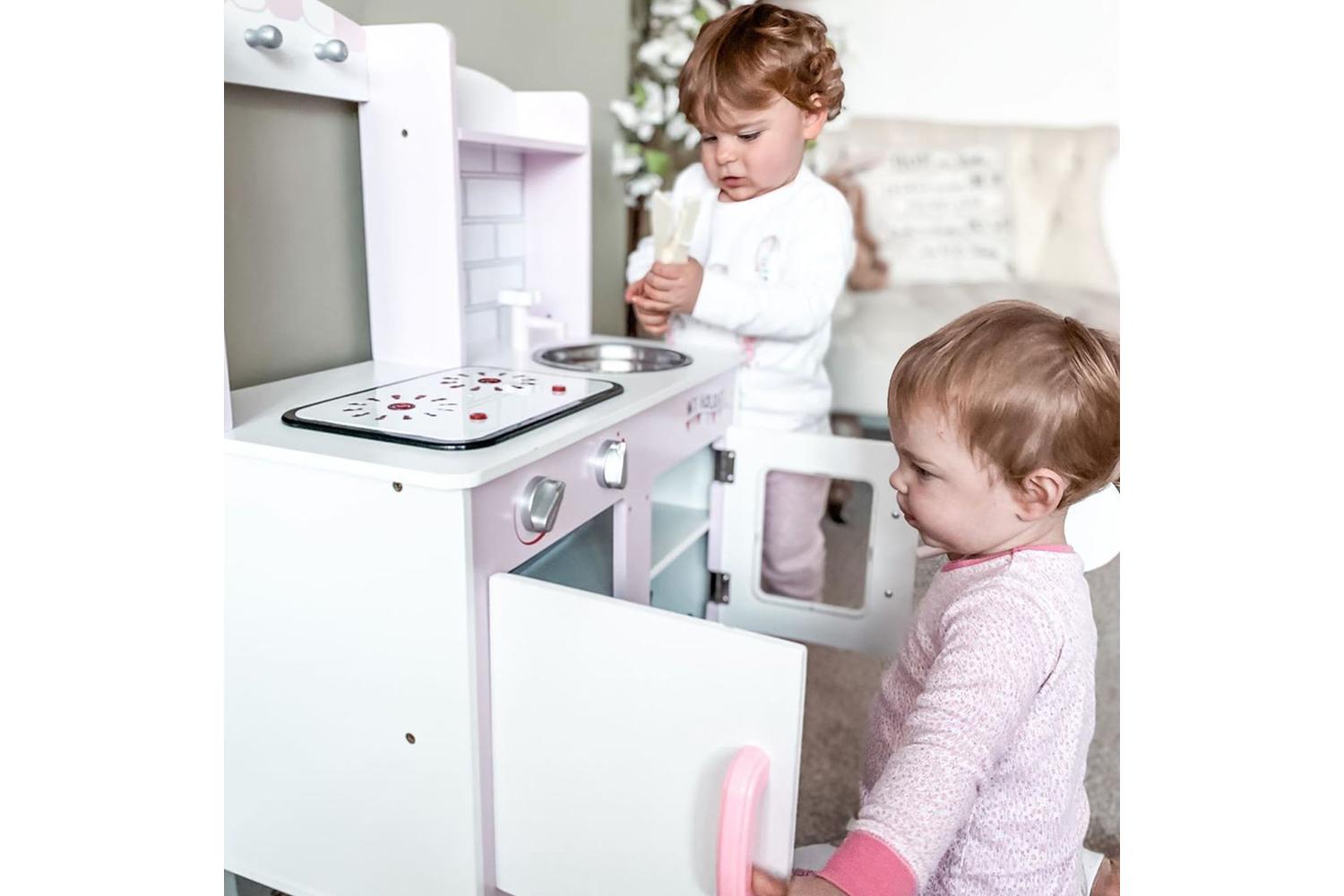 Homcom 350-081 Kids Pretend Kitchen Playset | Pink