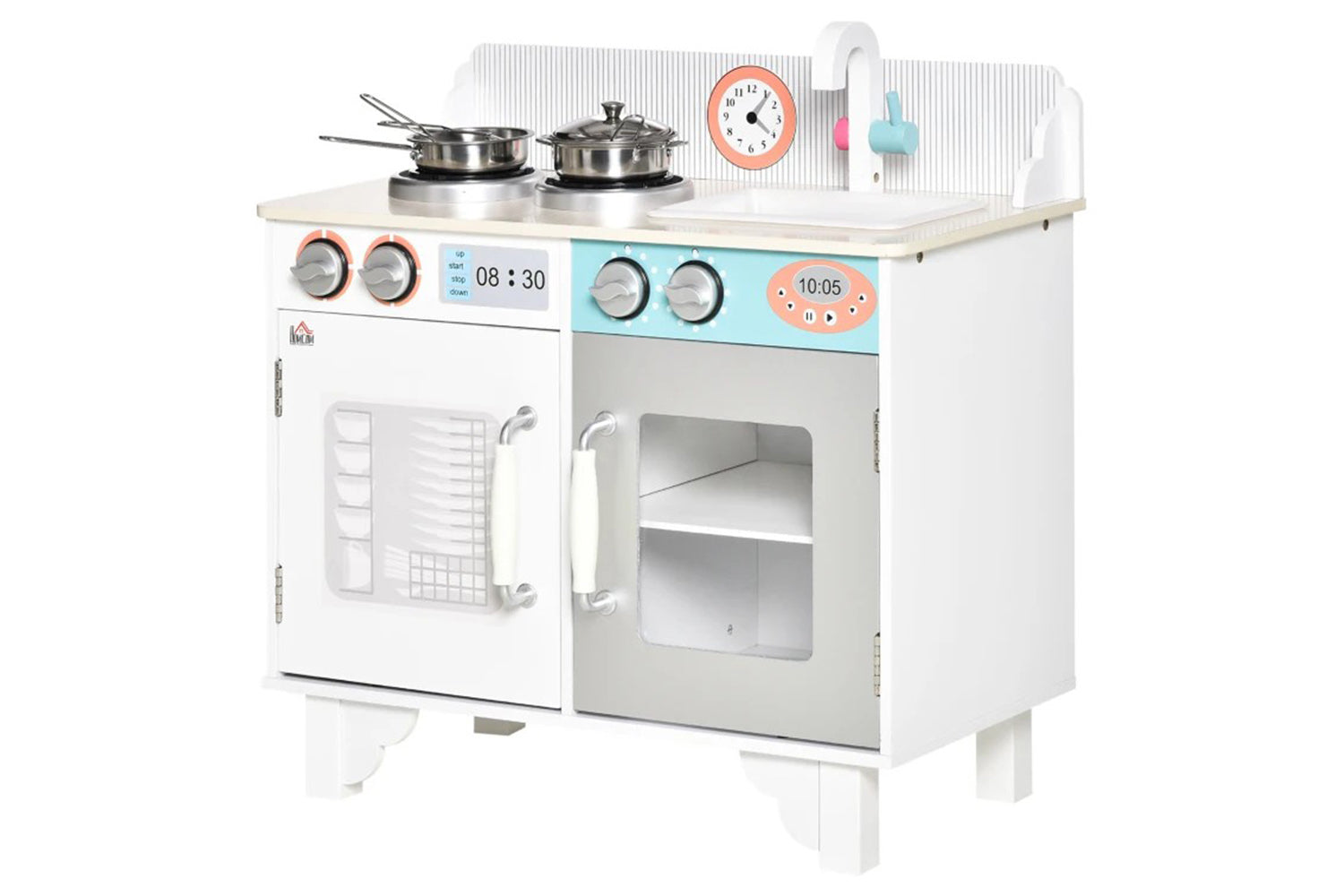 Homcom 350-105 Kids Wooden Kitchen Playset | White
