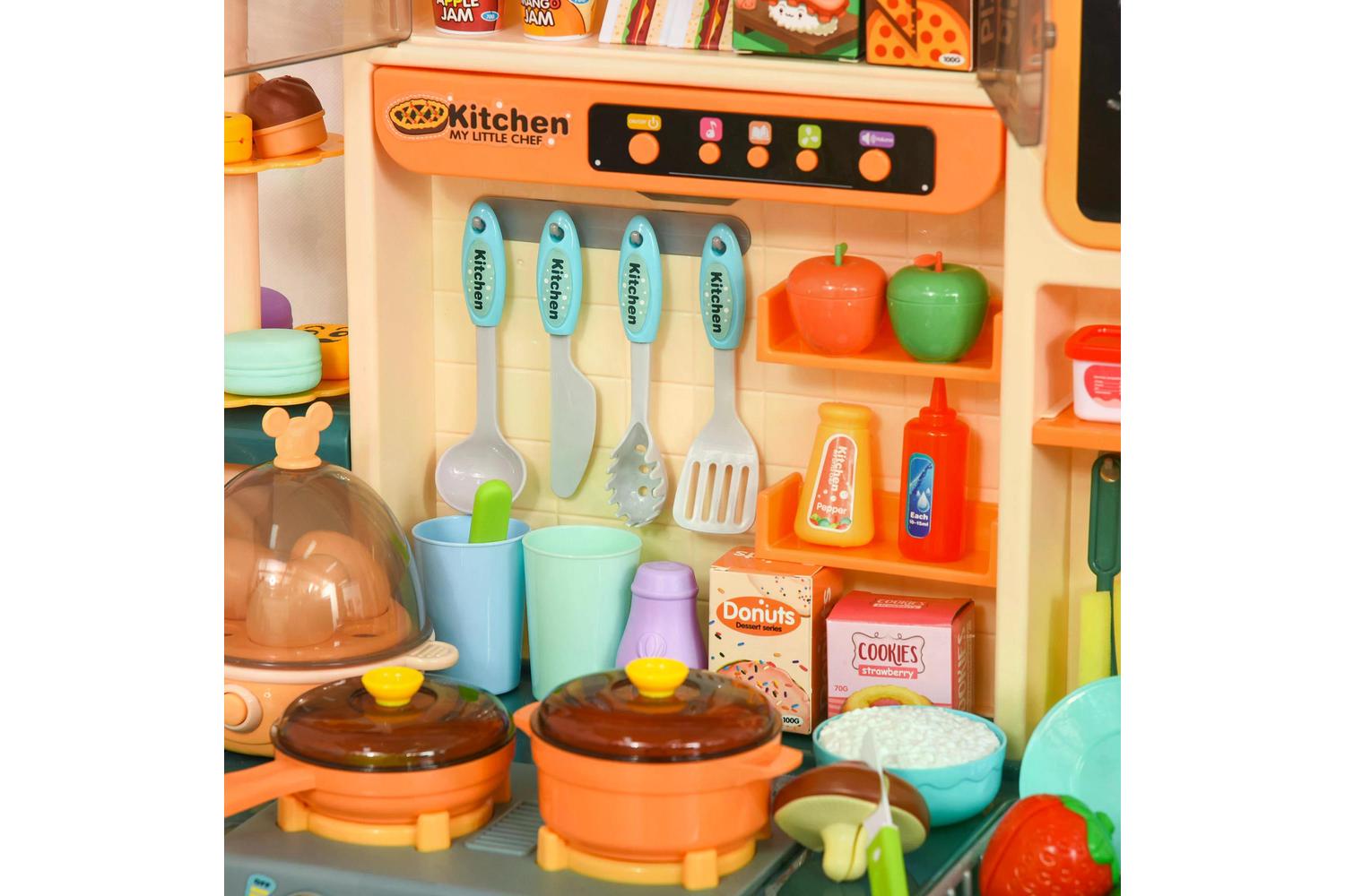 Homcom 350-118 Kids Kitchen Playset | Beige/Green-8