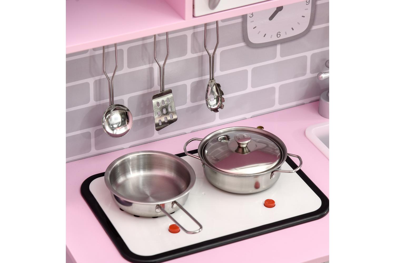 Homcom 350-135V00PK Kids Kitchen Playset | Pink-8