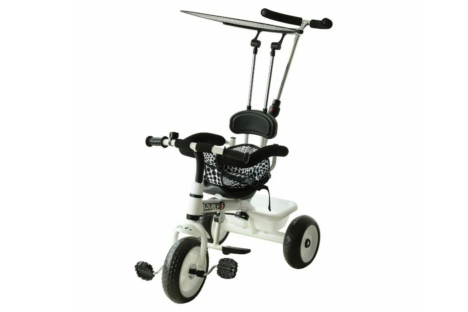 Homcom 370-025 Kids Toddler Three Wheel Tricycle Ride | White/Black