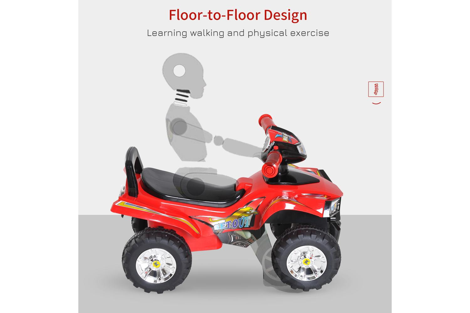 Homcom 370-054 Kids Sliding Car | Red-5