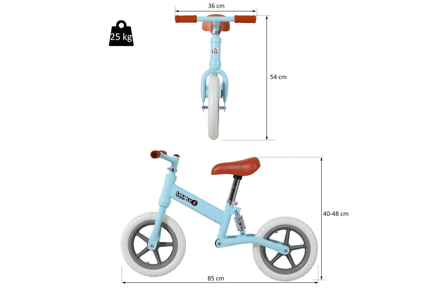 Homcom 370-090BU Kids Balance Bike | Blue-2
