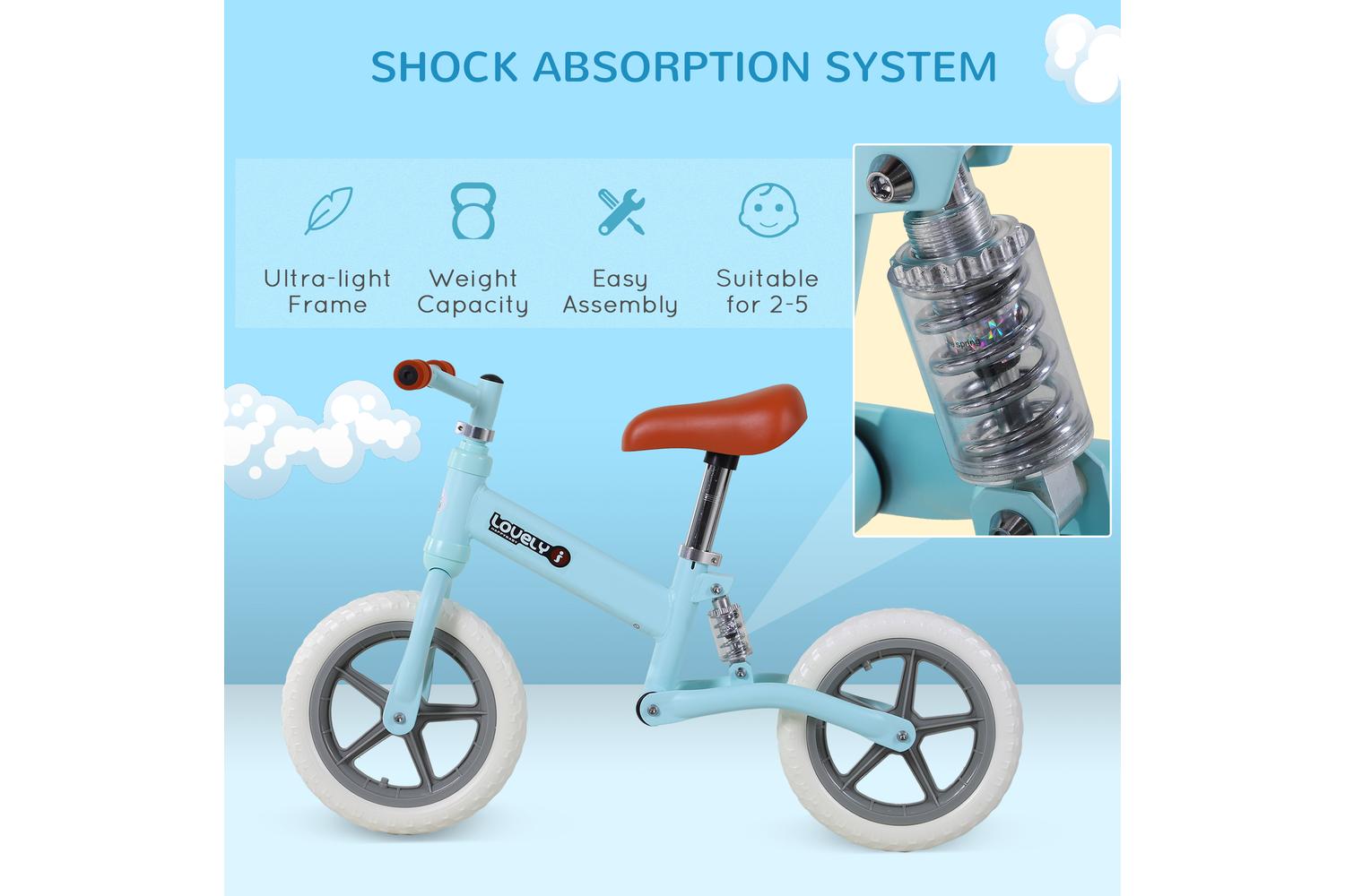 Homcom 370-090BU Kids Balance Bike | Blue-3