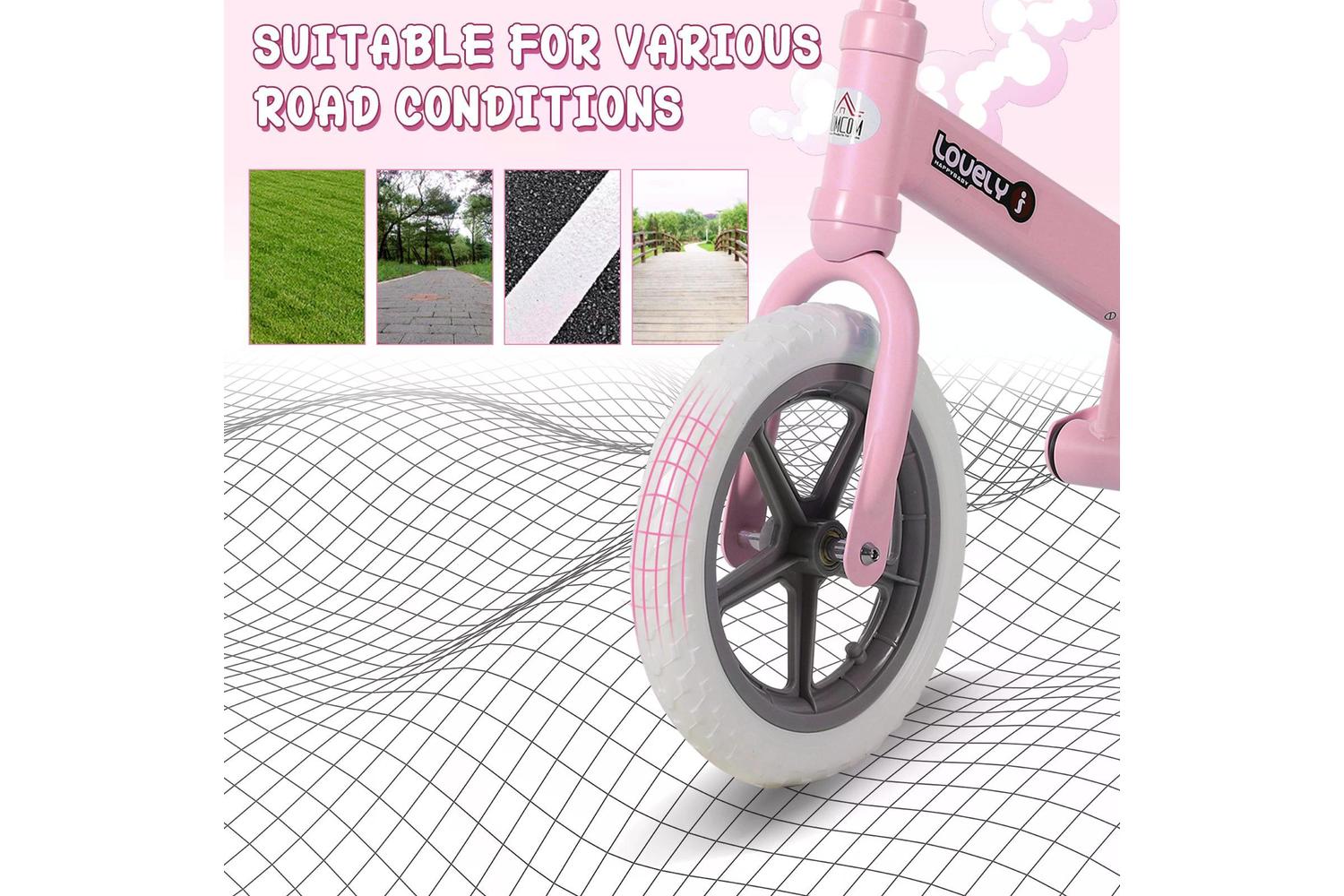 Homcom 370-090PK Kids Balance Bike | Pink-3