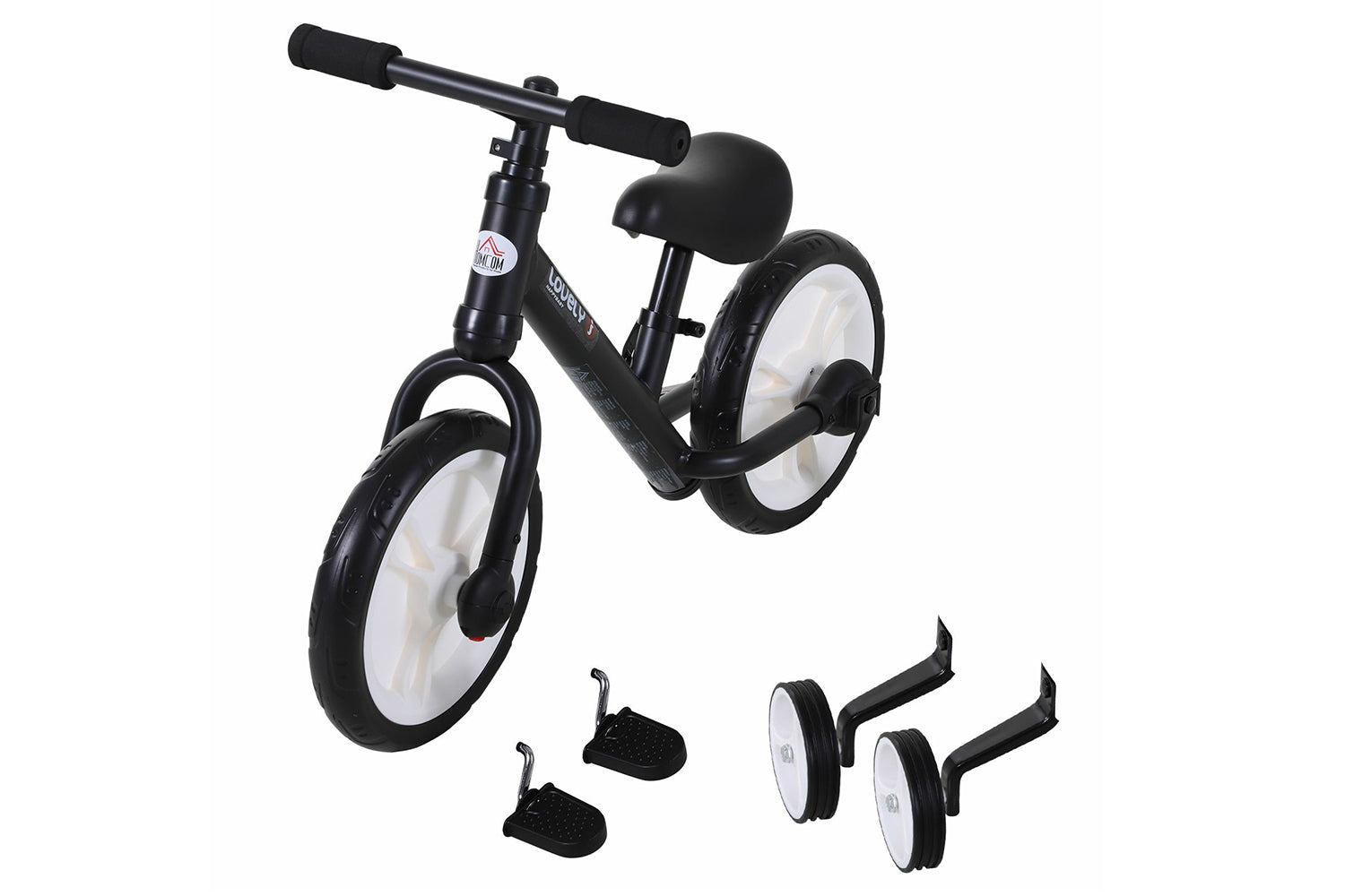 Homcom 370-091BK Kids Balance Bike | Black