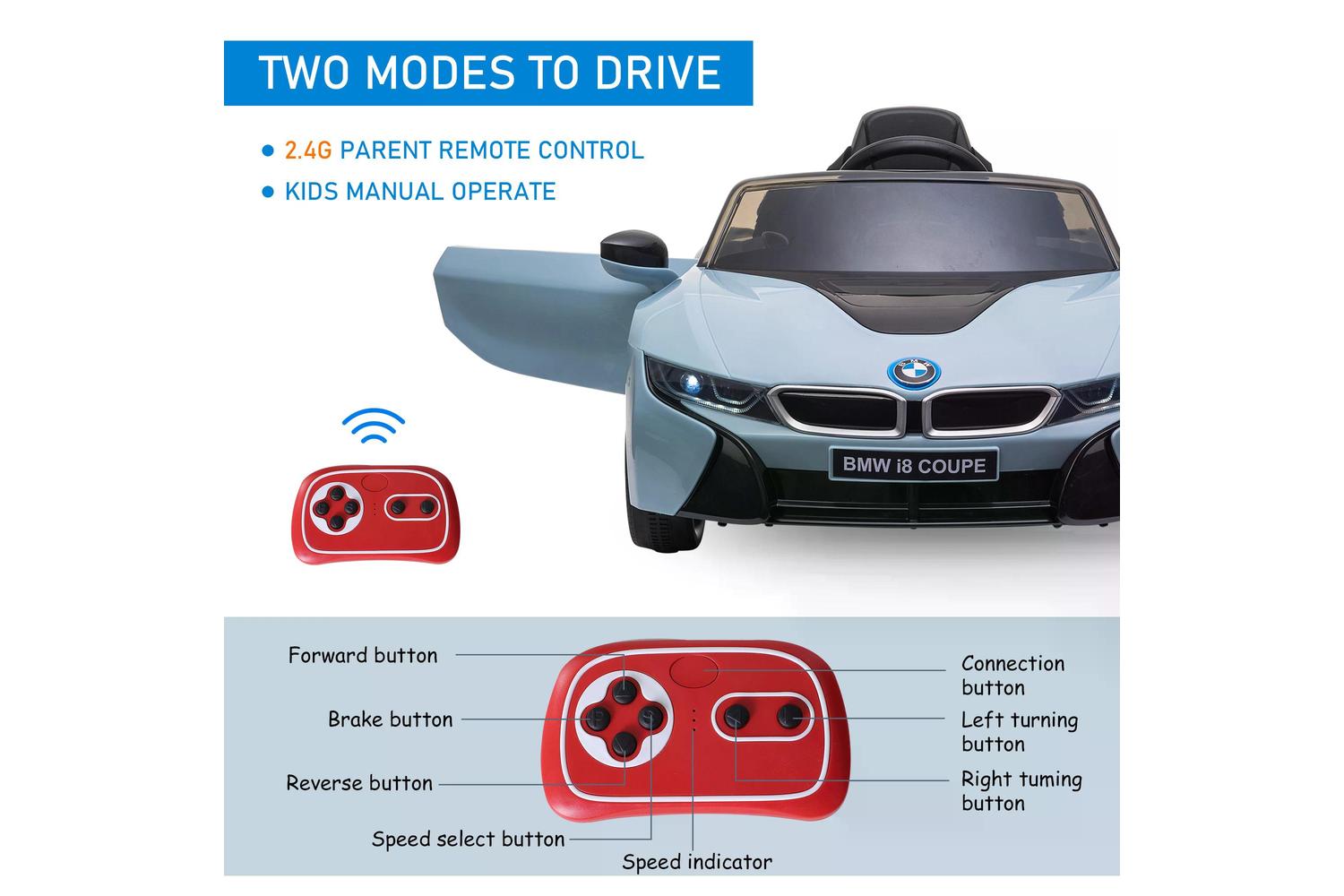 Homcom 370-118V70 Electric Ride-on Car | Blue-4