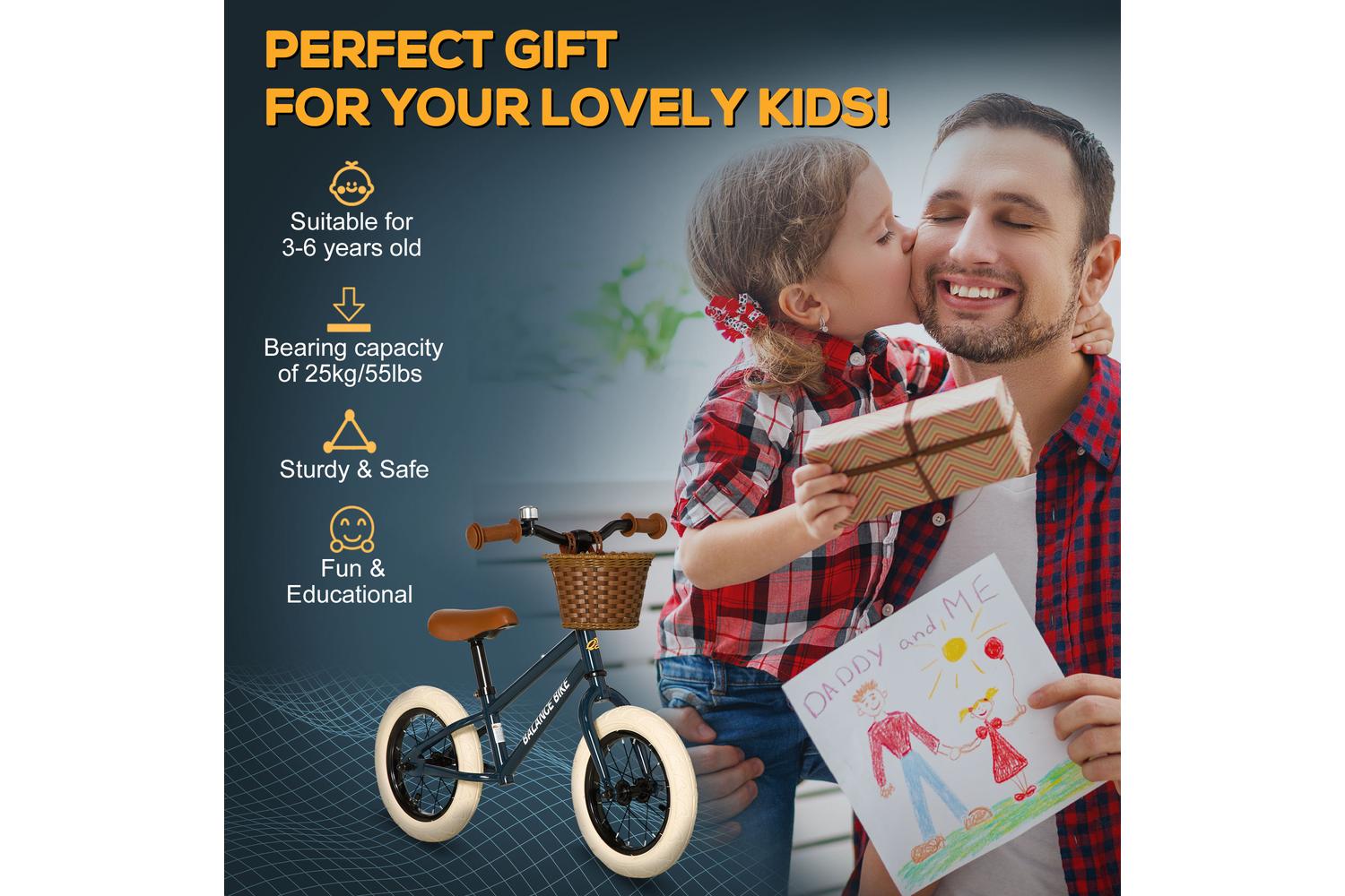 Homcom 370-206BU Kids Balance Toddler Bike | Brown-2