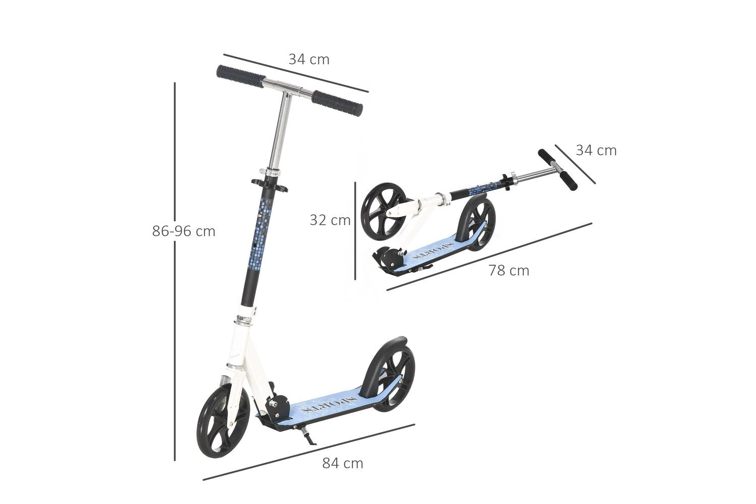 Homcom 371-005 Kids Folding Kick Scooter | Blue-2