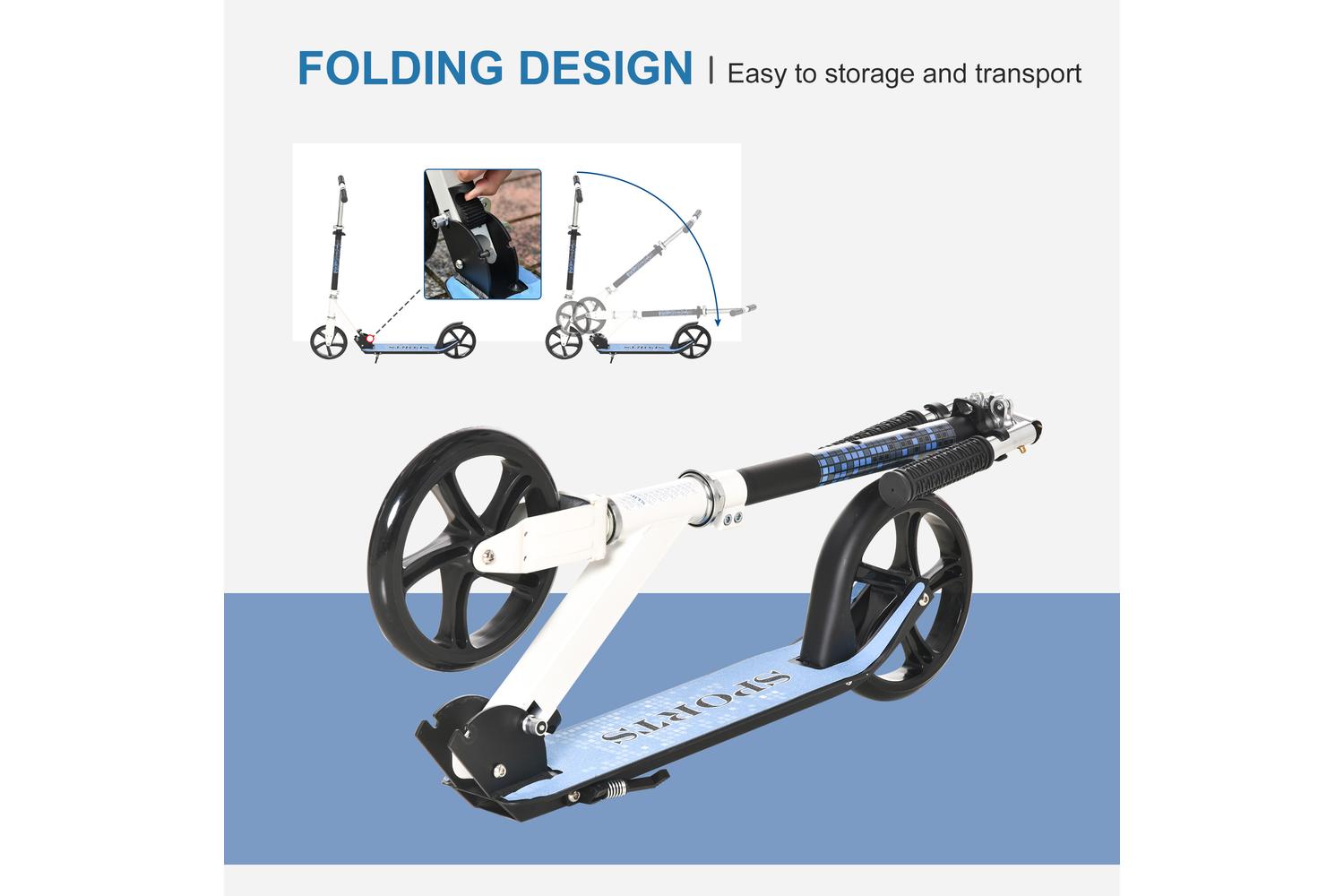 Homcom 371-005 Kids Folding Kick Scooter | Blue-4