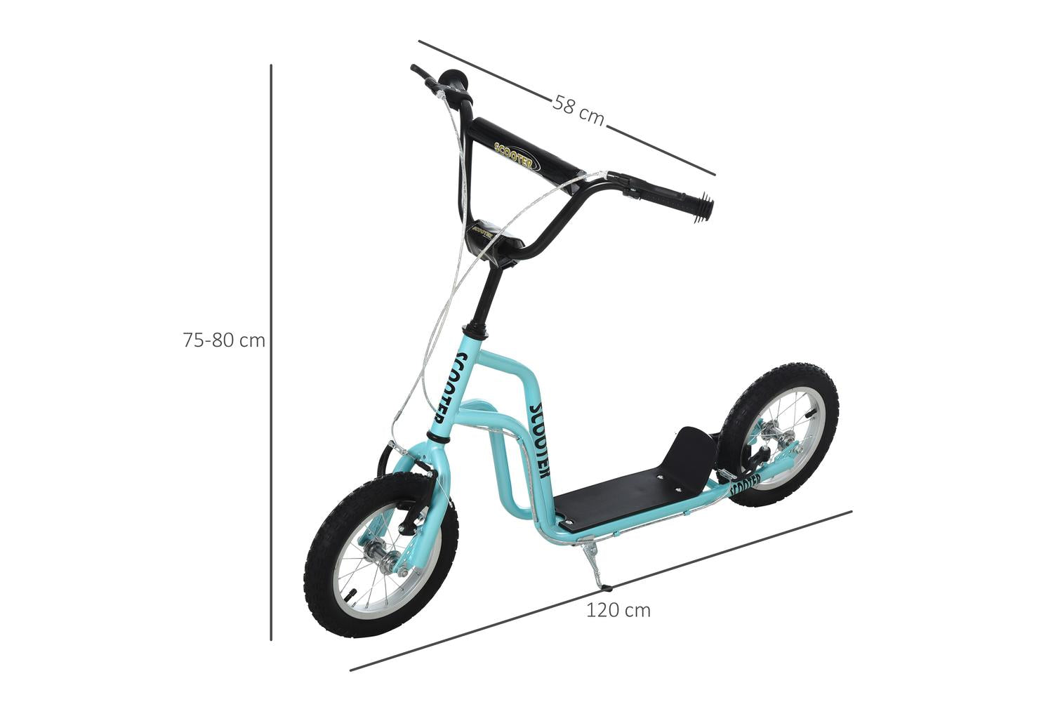 Homcom 371-015BU Kids Kick Scooter | Blue/Black-2