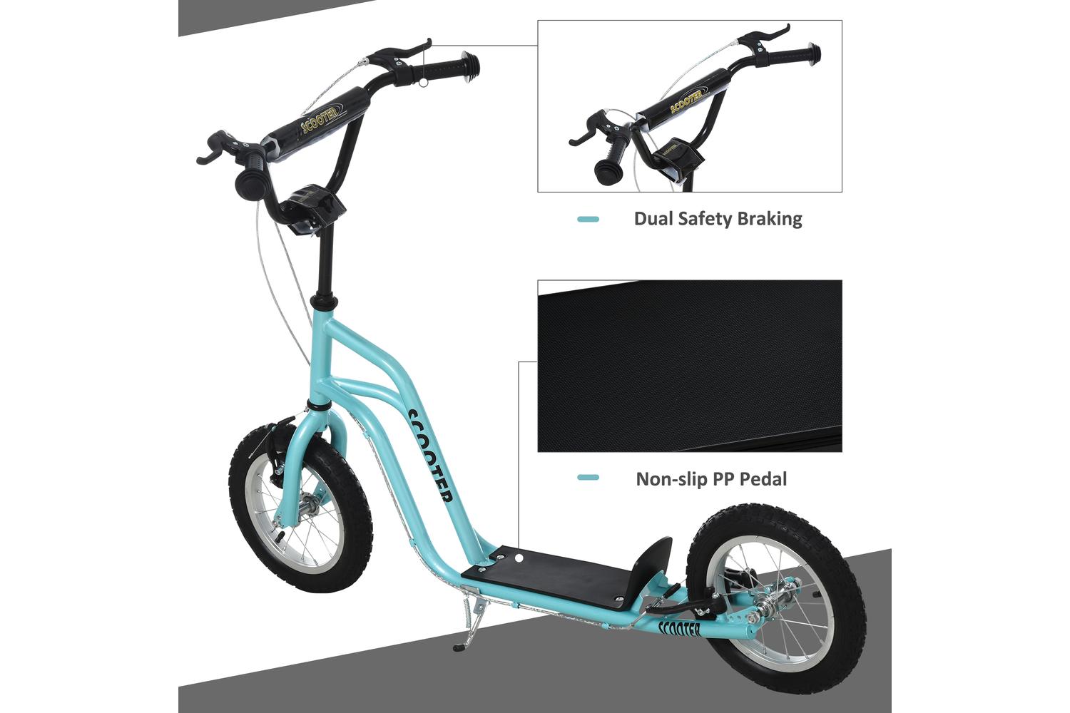 Homcom 371-015BU Kids Kick Scooter | Blue/Black-3