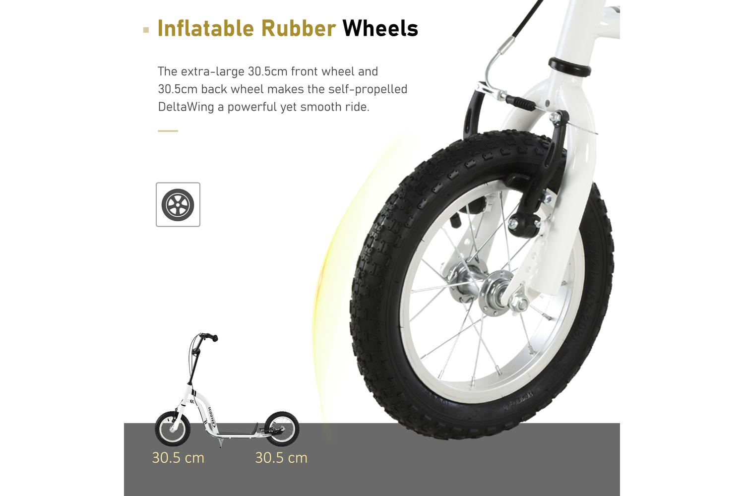 Homcom 371-017WT Kids Kick Scooter | White-5