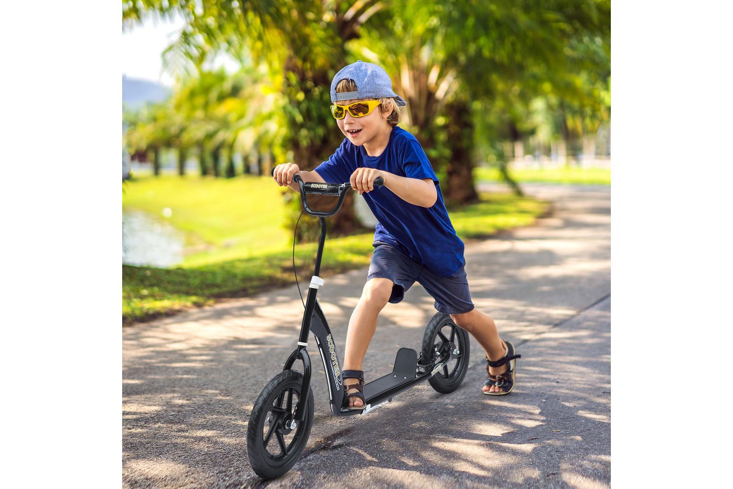 Homcom 371-027BK Kids Kick Scooter | Black