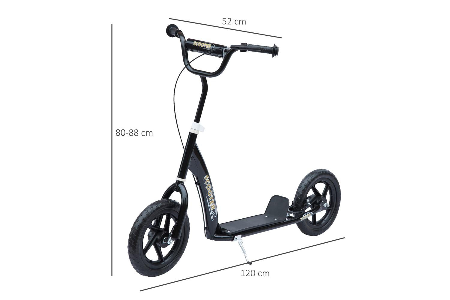 Homcom 371-027BK Kids Kick Scooter | Black-2