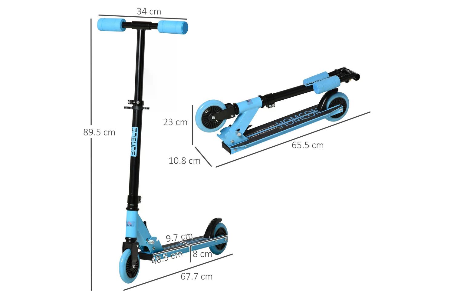 Homcom 371-036BU Kids Foldable Kick Scooter | Blue