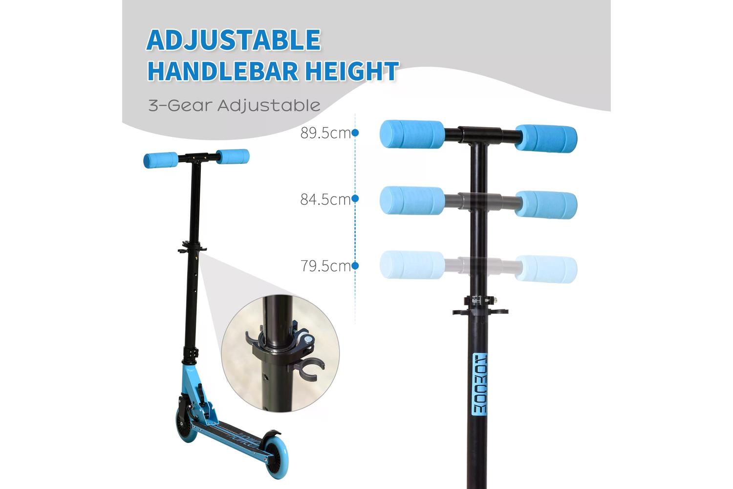 Homcom 371-036BU Kids Foldable Kick Scooter | Blue-6