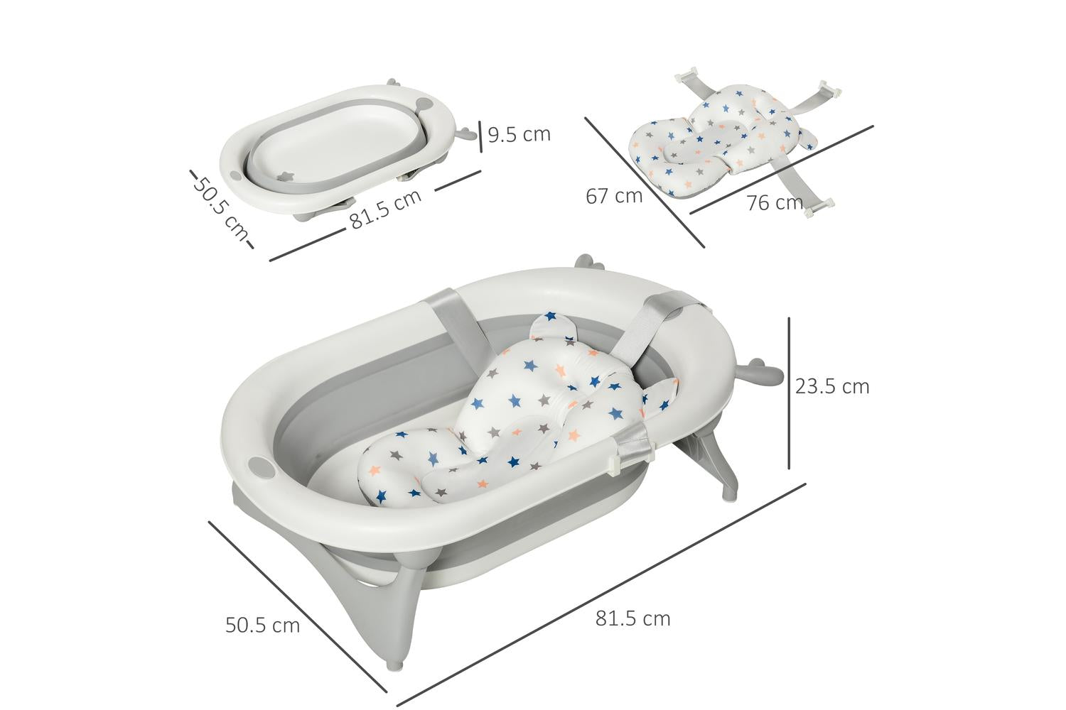 Homcom 400-014 Foldable Portable Baby Bath Tub-2