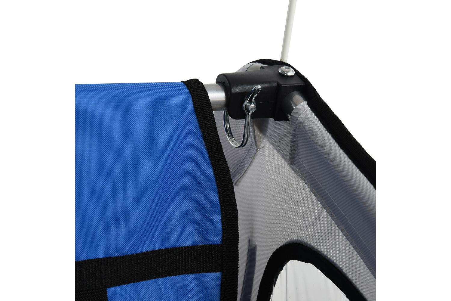 Homcom 4440-008BU Steel Frame Children's 2-Seater Bicycle Trailer | Blue-8