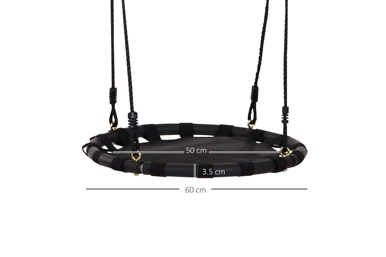 Homcom 84A-094 60cm Kids Hanging Tree Swing Nest | Black-2