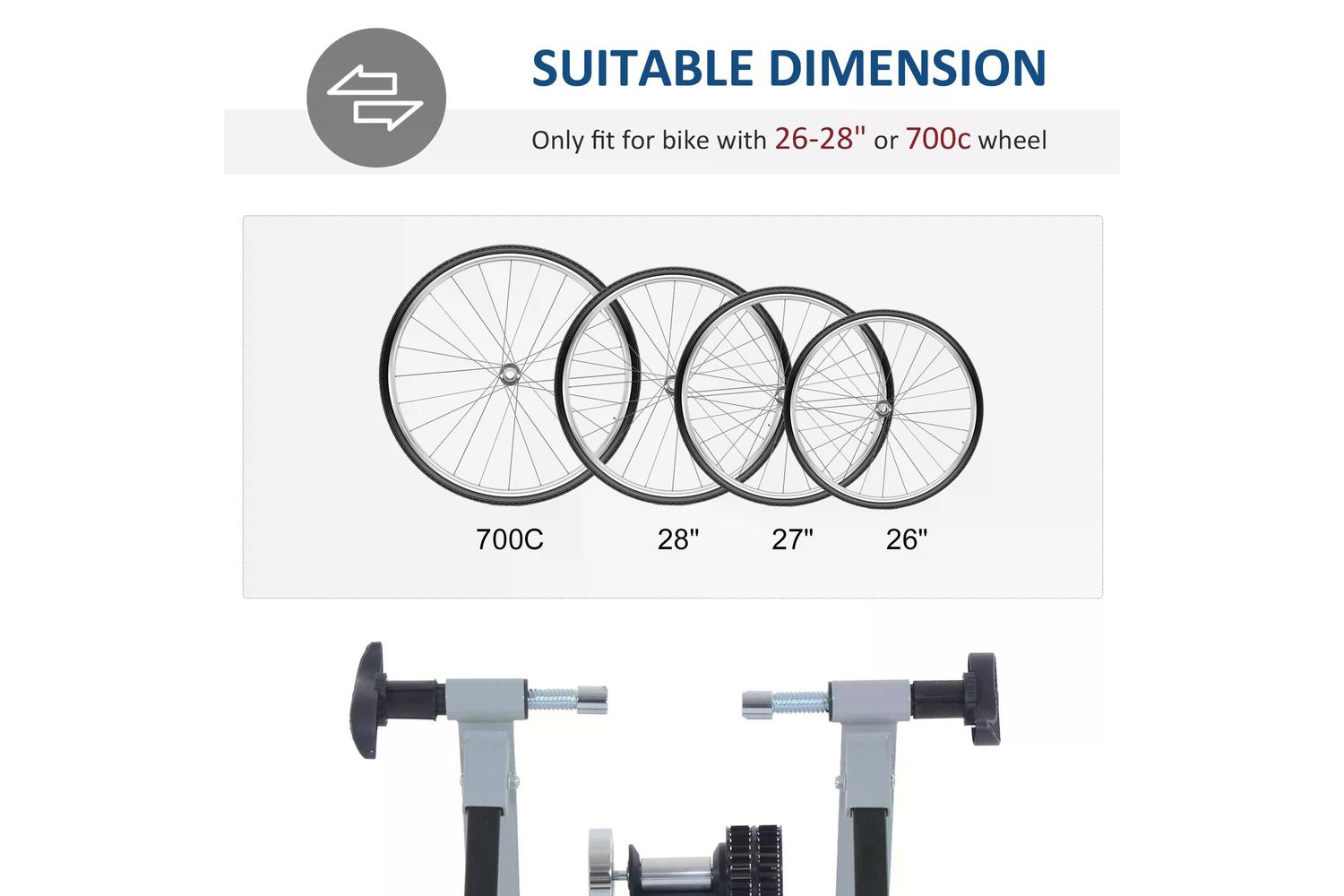Homcom 5661-0020SL Indoor Bicycle Turbo Trainer, Cyclone System | Silver-5