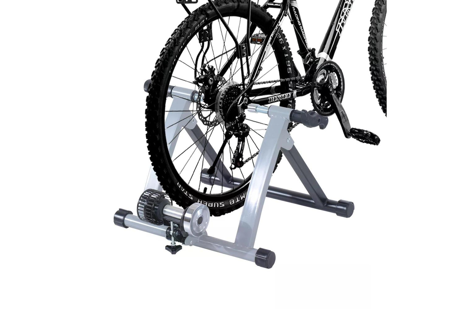Homcom 5661-0020SL Indoor Bicycle Turbo Trainer, Cyclone System | Silver-8