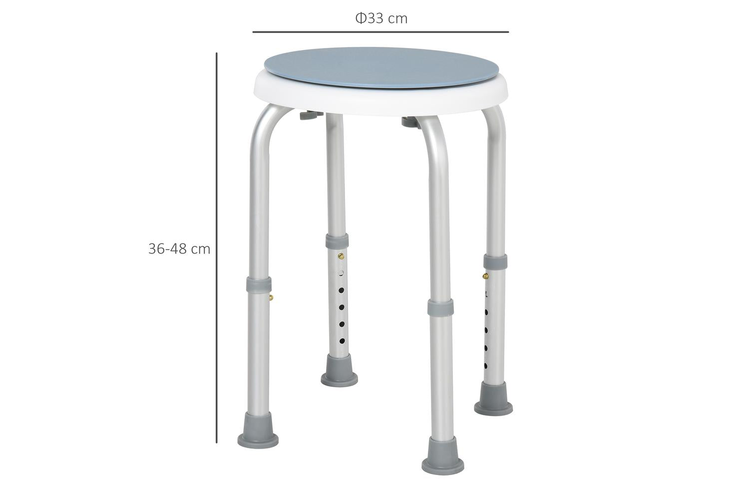 Homcom 713-076 Aluminium 360Â° Swivel Shower Stool | Blue/White-2