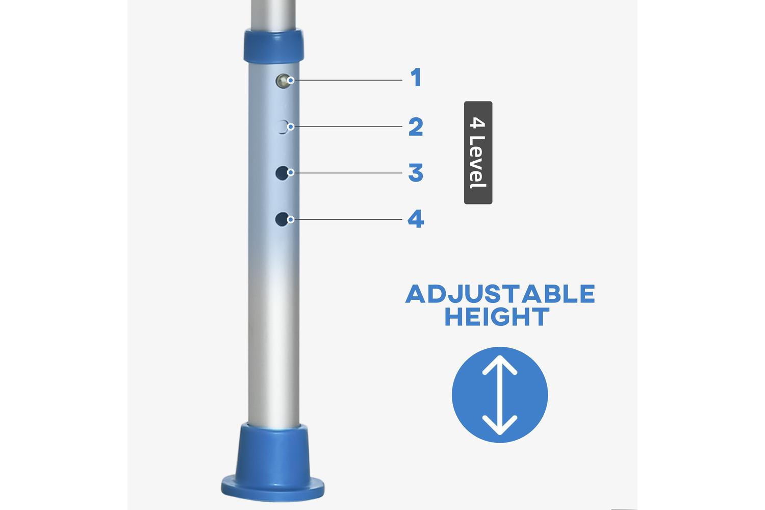 Homcom 713-115BU Adjustable Padded Shower Stool | Blue-5
