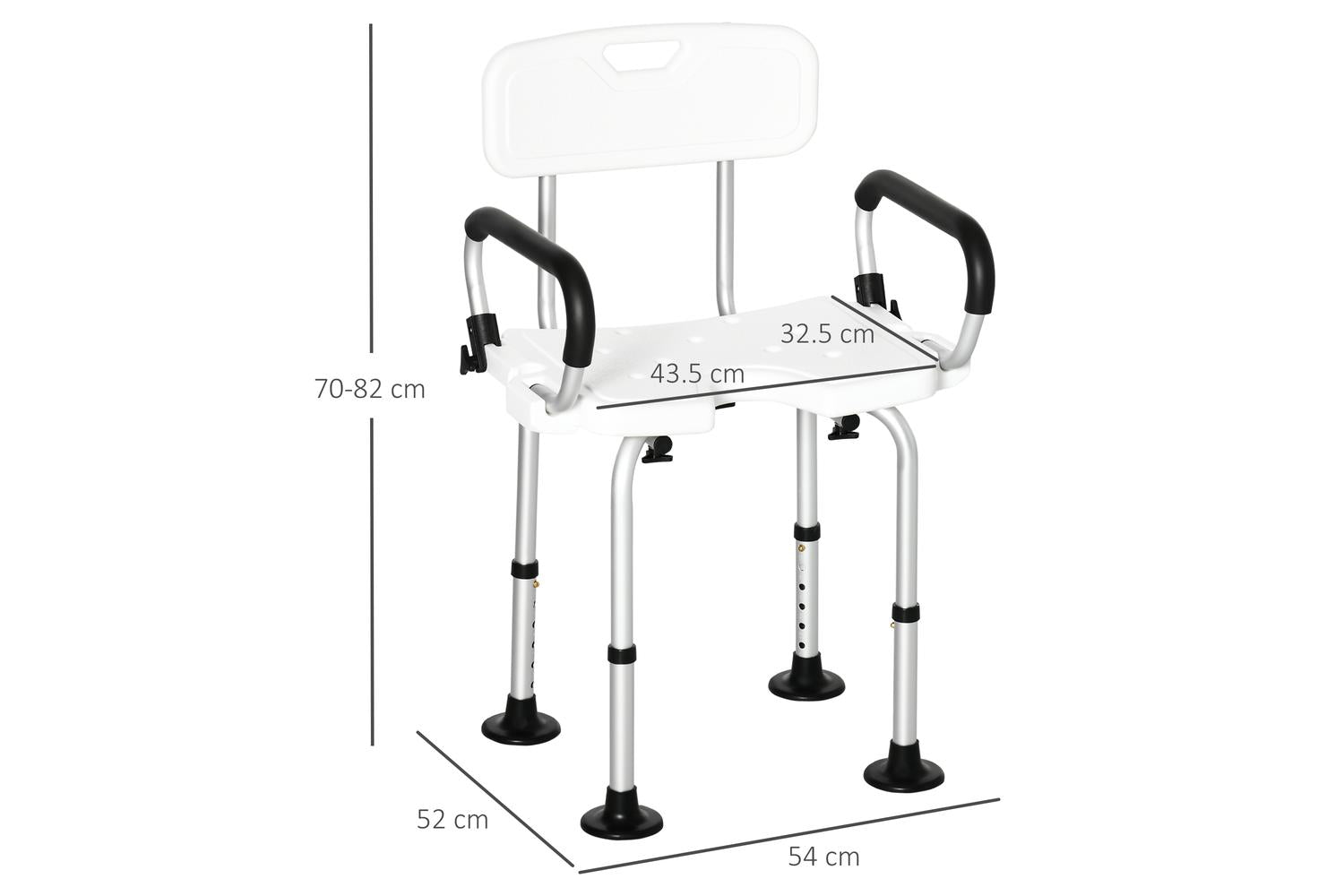 Homcom 713-117V00WT Shower Chair | White-2