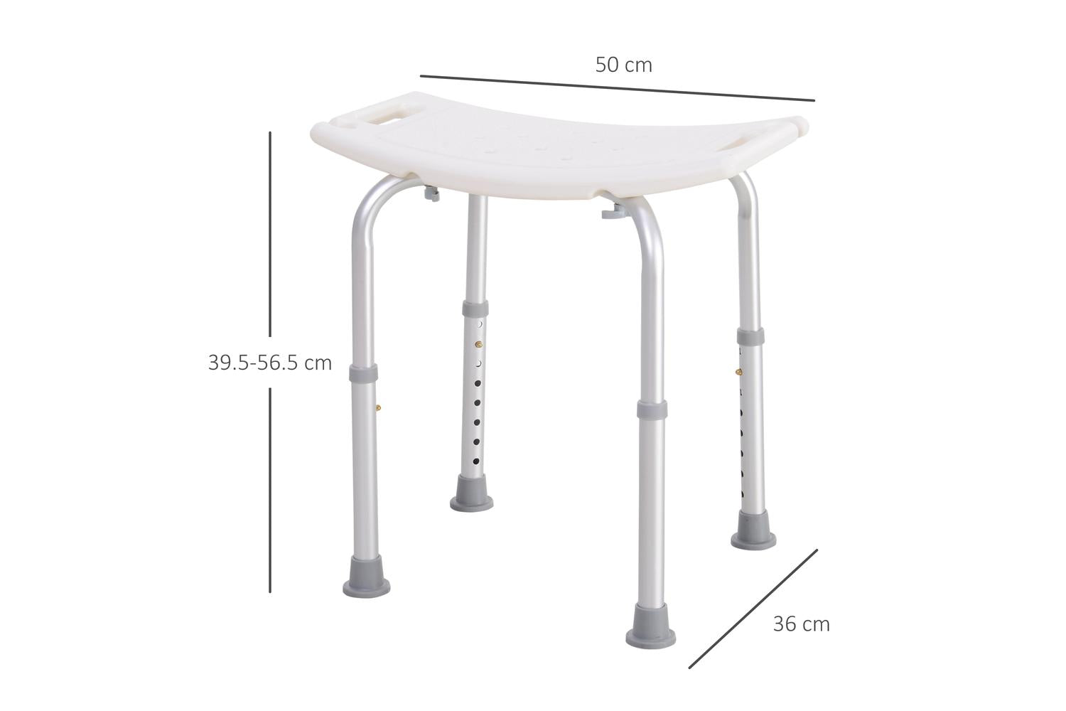Homcom 72-0012 Plastic Non-Slip Portable Bathroom Stool | White-2