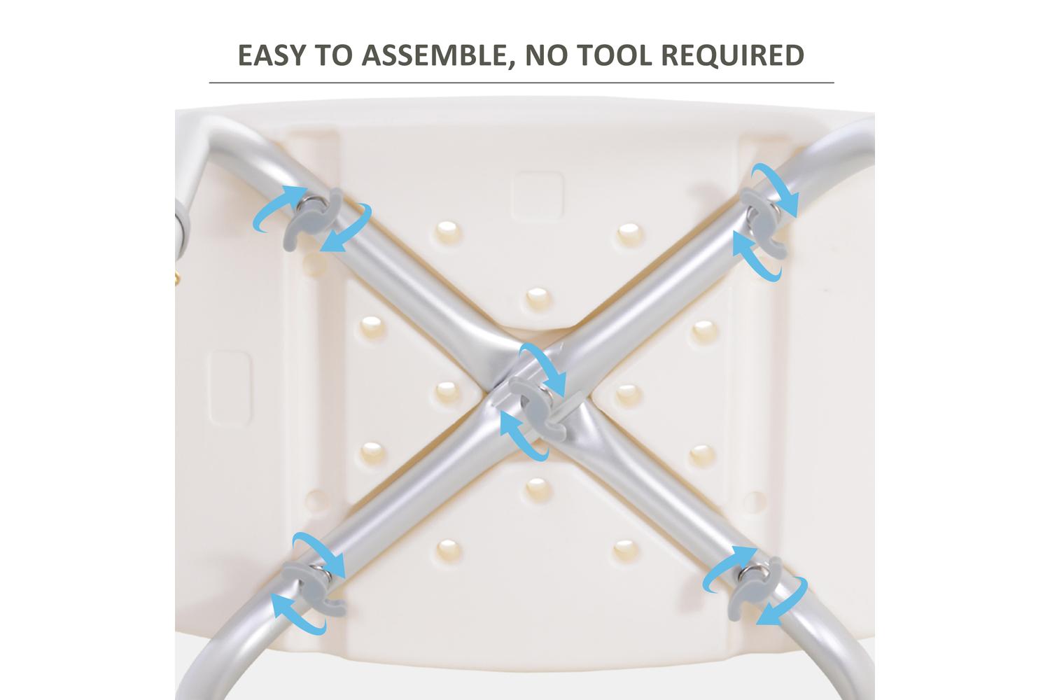 Homcom 72-0012 Plastic Non-Slip Portable Bathroom Stool | White-4