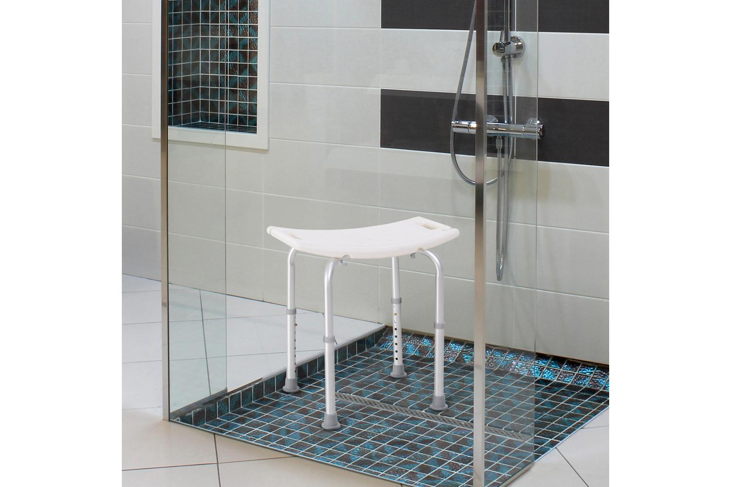 Homcom 72-0012 Plastic Non-Slip Portable Bathroom Stool | White-8