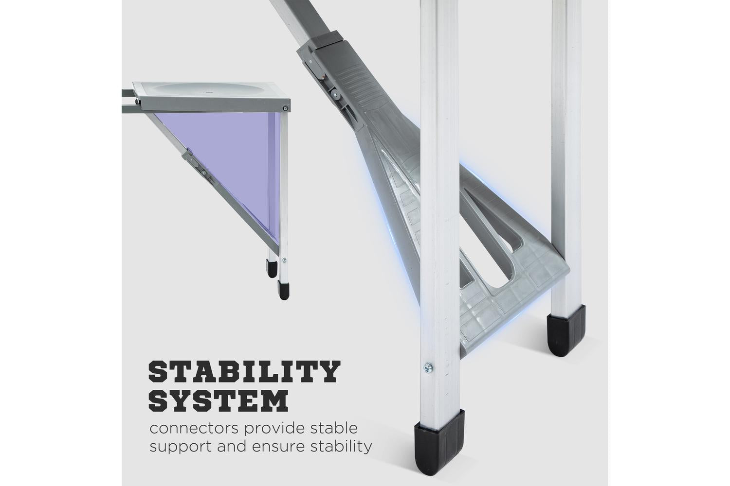 Homcom 84B-363 Outsunny Aluminium Portable Picnic Table Set | Silver-6