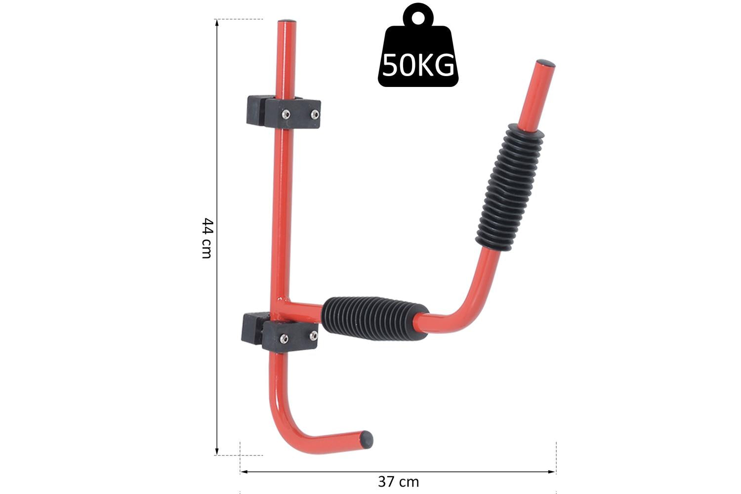 Homcom A32-003 Canoe/Kayak Aluminum Wall Mount Hangers | Red-2