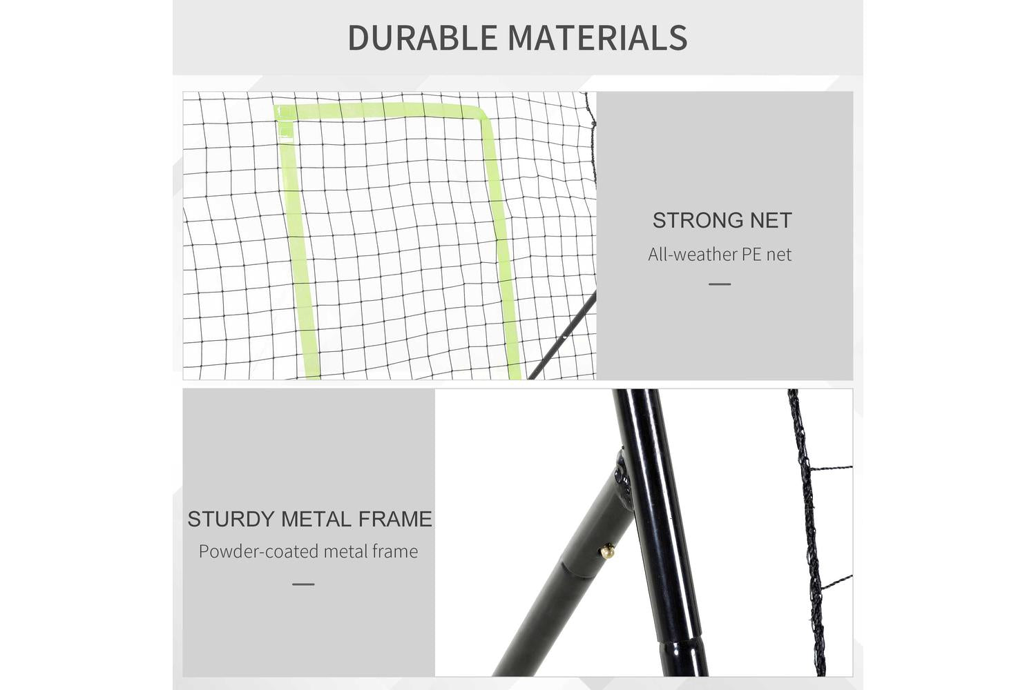 Homcom A60-001 - Rebounder Net W/PE Mesh Metal Tube | Black-4
