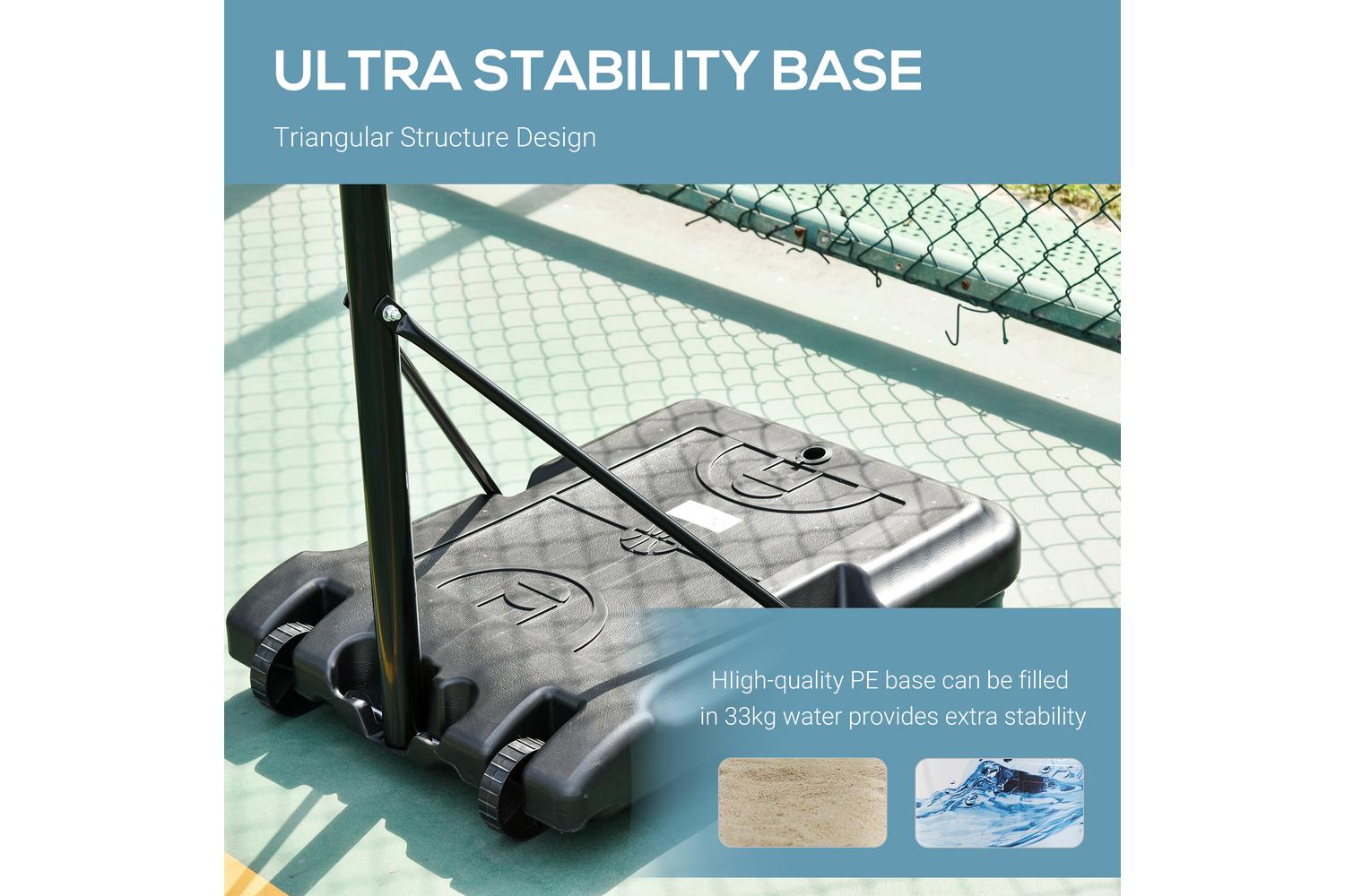 Homcom A61-020 Portable Basketball Stand with Hoop Base Net-5