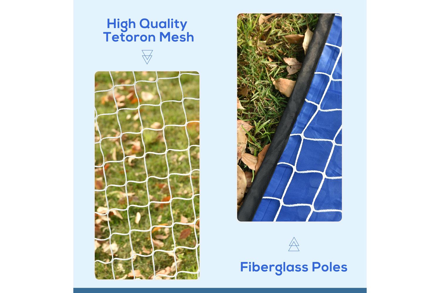Homcom A62-014 2 in 1 Pop Up Kids Soccer Nets | Blue-7