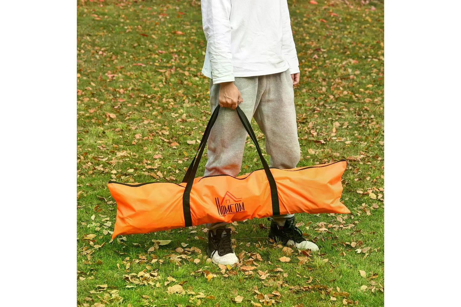 Homcom A62-015OG Tetoron Mesh Outdoor Folding Football Goal | Orange | 2 Pieces-3