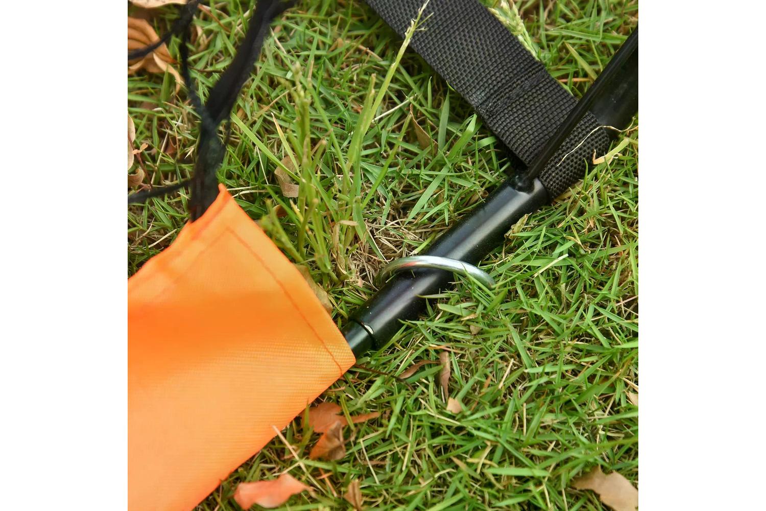 Homcom A62-015OG Tetoron Mesh Outdoor Folding Football Goal | Orange | 2 Pieces-4