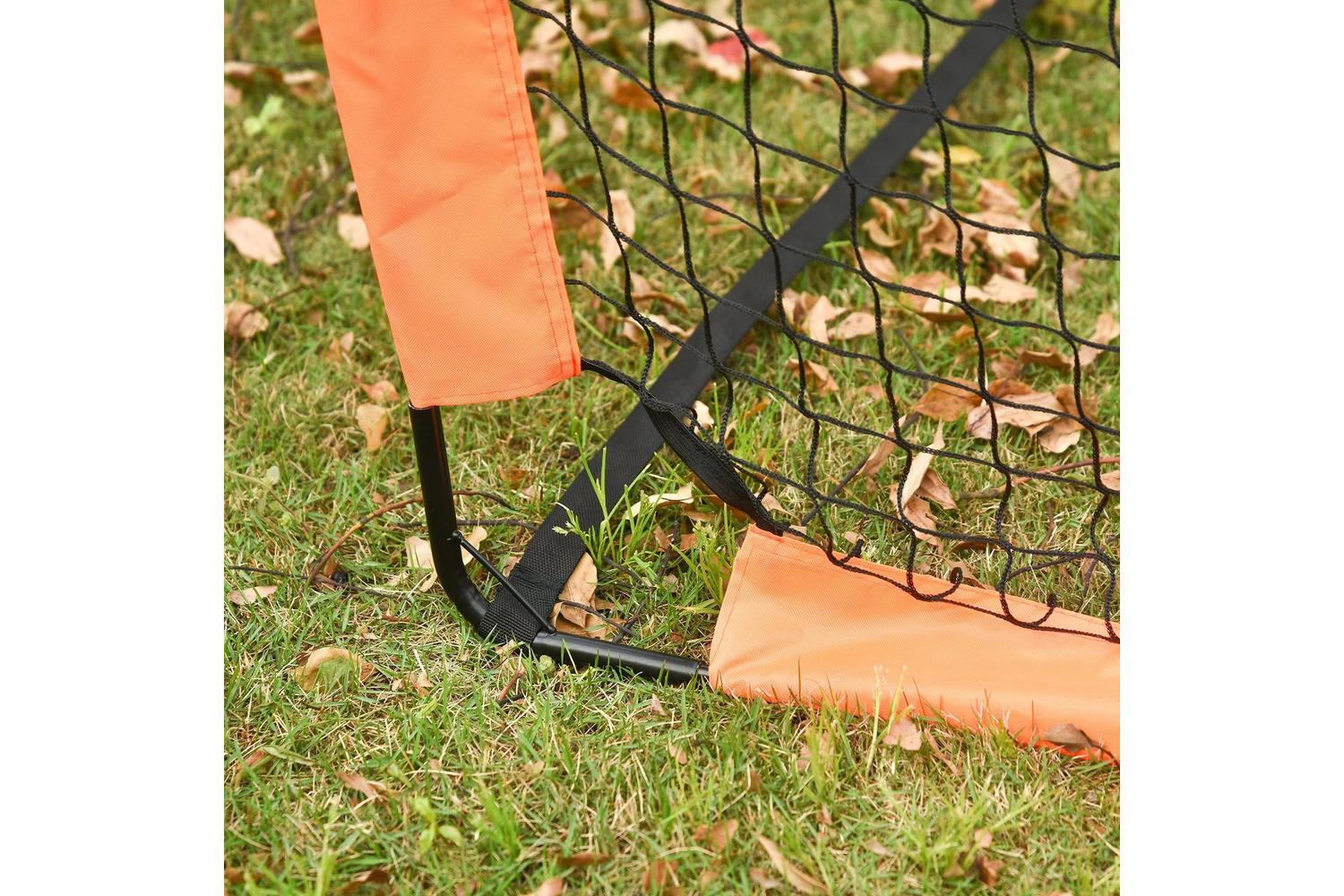 Homcom A62-015OG Tetoron Mesh Outdoor Folding Football Goal | Orange | 2 Pieces-5