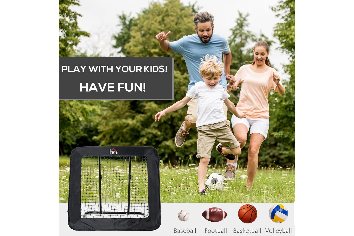 Homcom A62-032 Football Training Rebounder Net | Black-3
