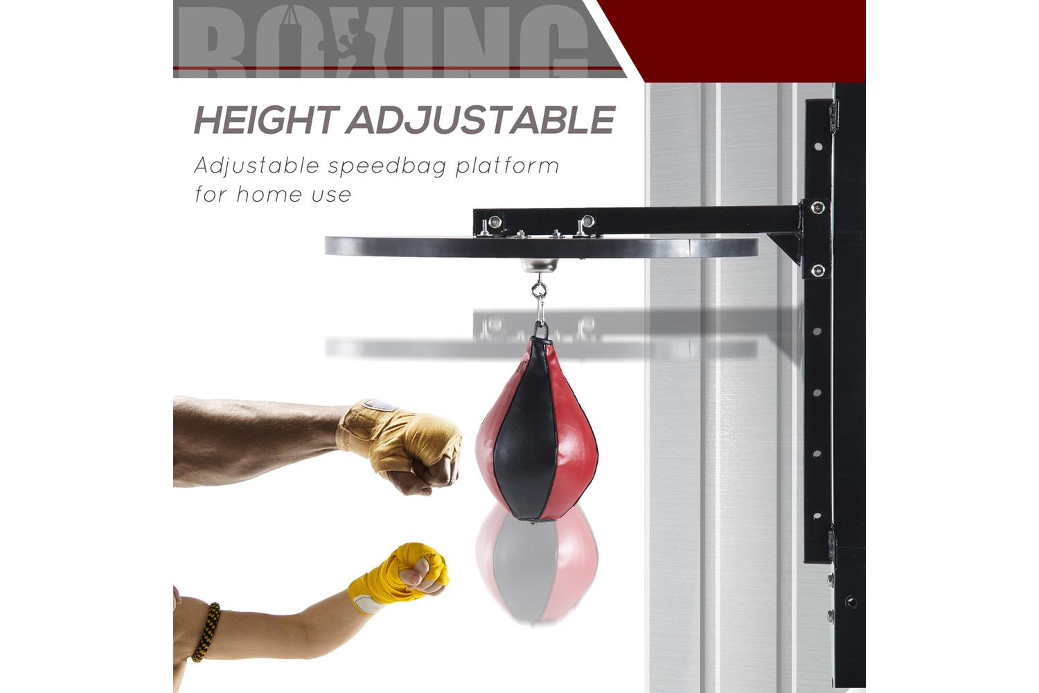 Homcom A90-022 Punching Boxing Speed Bag Boxing Workout Platform | Red/Black-3