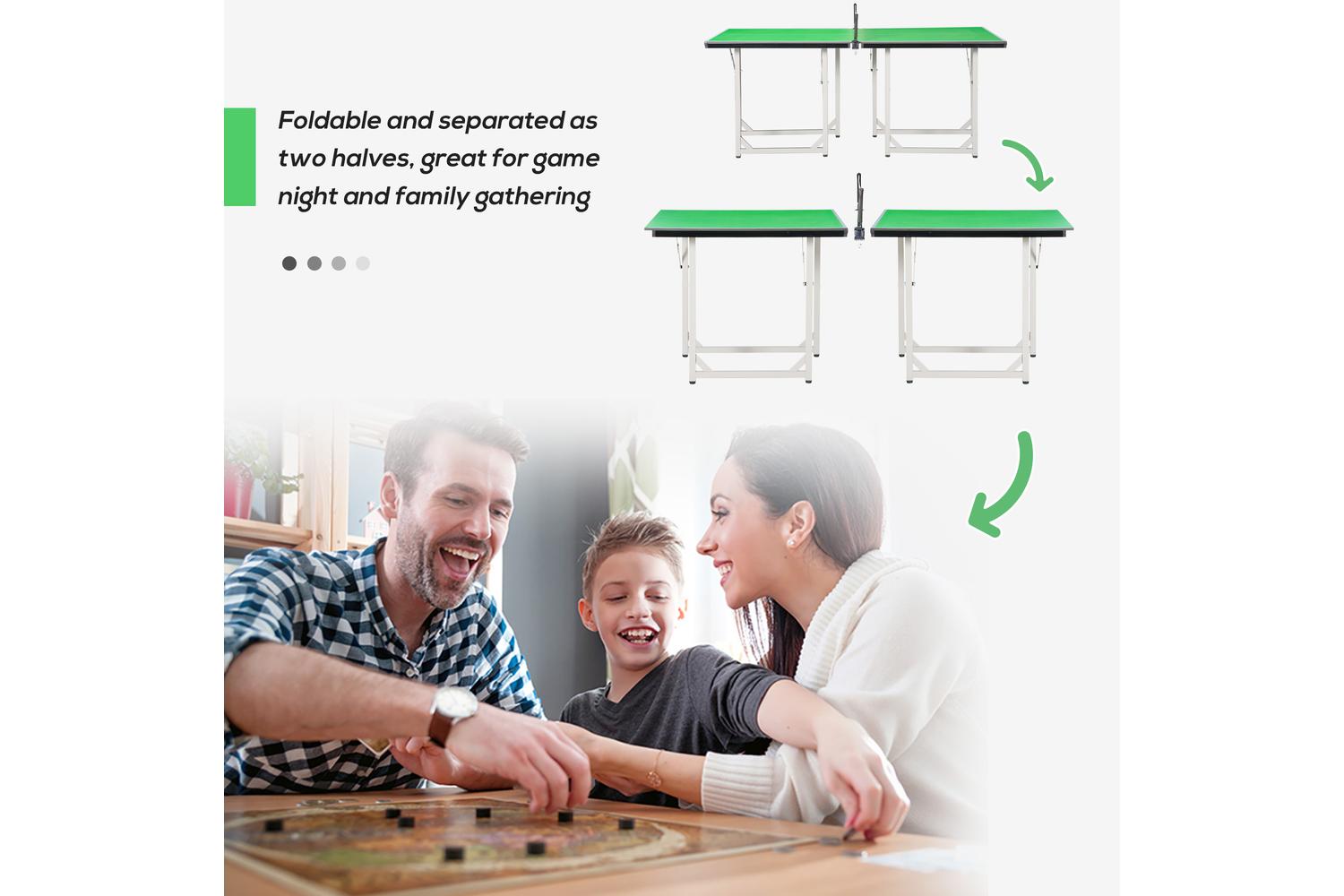 Homcom A90-130GN Indoor Ping Pong Table | Green-3