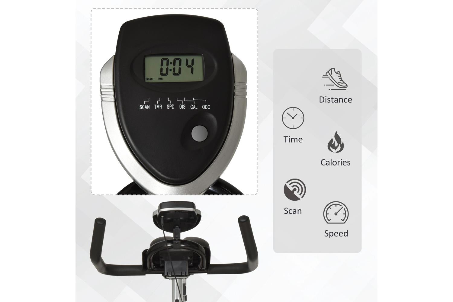 Homcom A90-200 5-Level Exercise Bike with LCD Monitor | Black-6