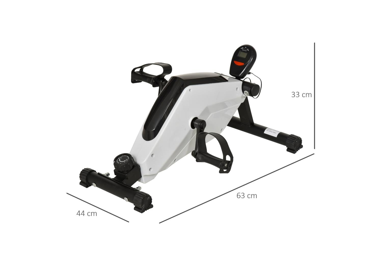 Homcom A90-215 Under Desk Bike Magnetic Elliptical Machine | White-2