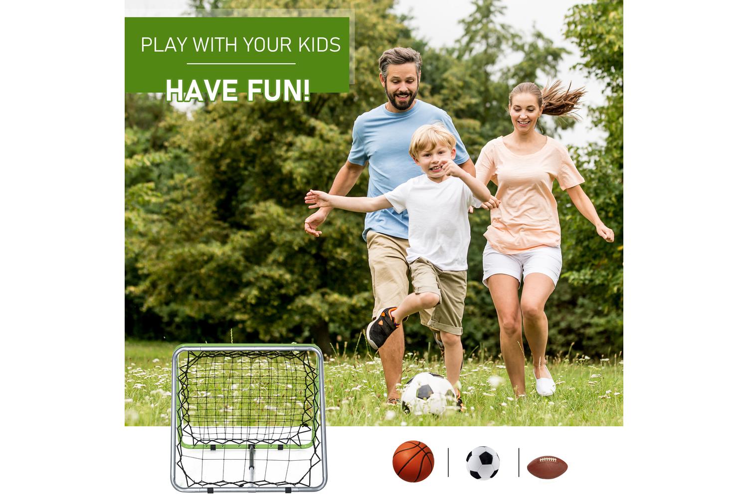 Homcom A90-221 Adjustable Angle Goal Training Football Rebounder Net-4