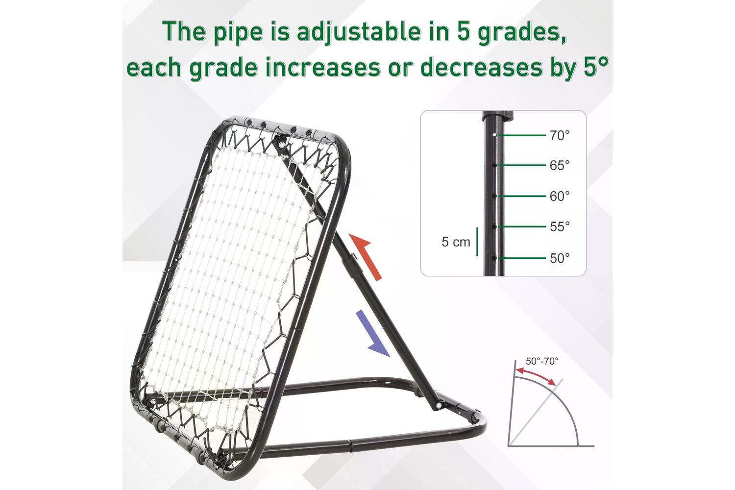 Homcom A90-223WT Angle Adjustable Rebounder Net Goal Training Set-3