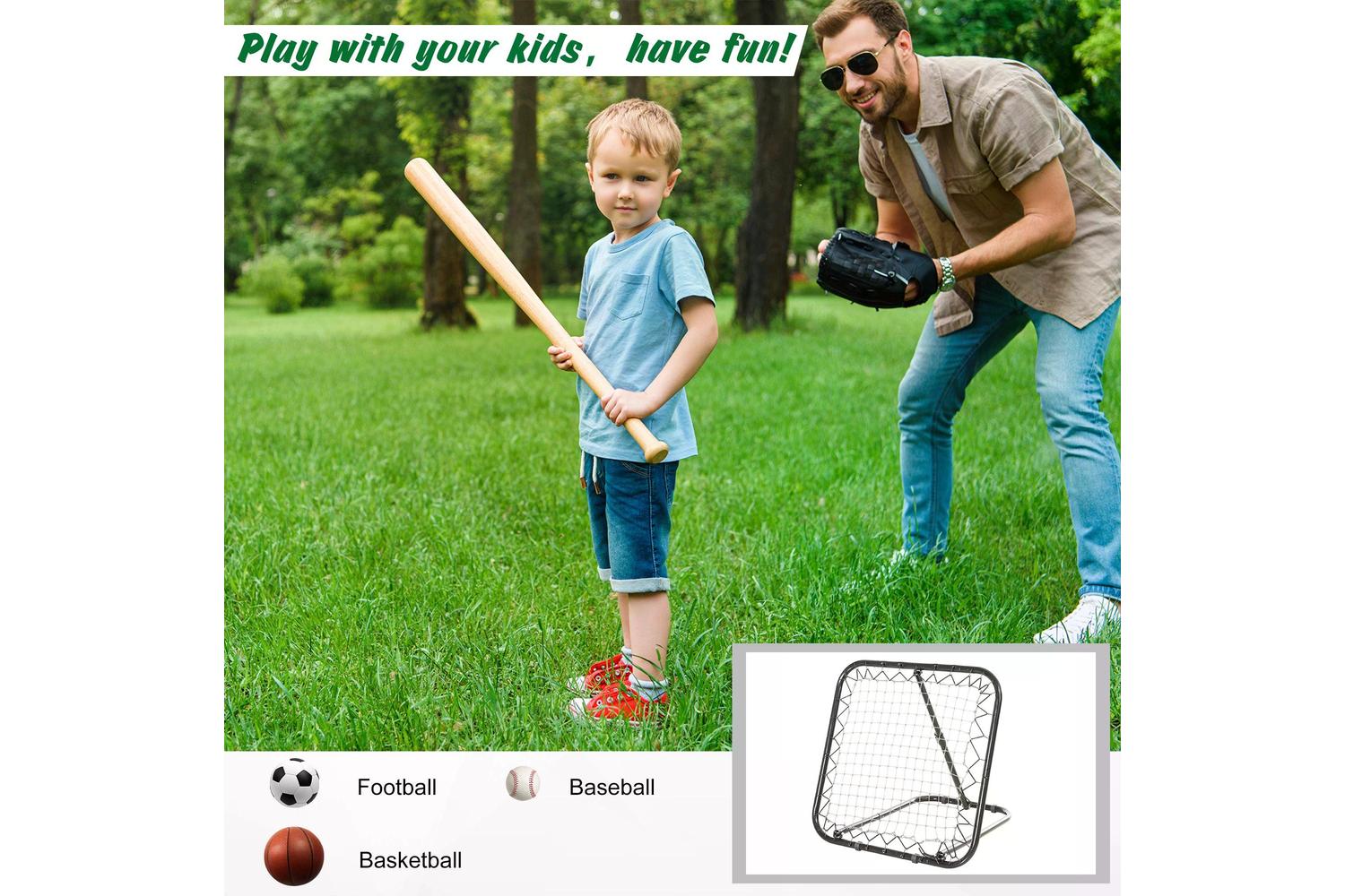 Homcom A90-223WT Angle Adjustable Rebounder Net Goal Training Set-5